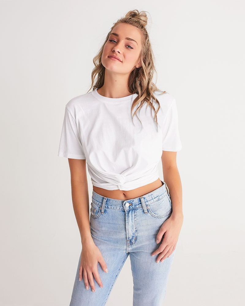 For the Arms Logo Women's All-Over Print Twist-Front Cropped Tee