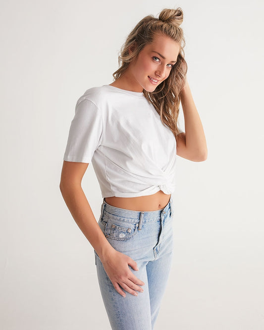 For the Arms Logo Women's All-Over Print Twist-Front Cropped Tee